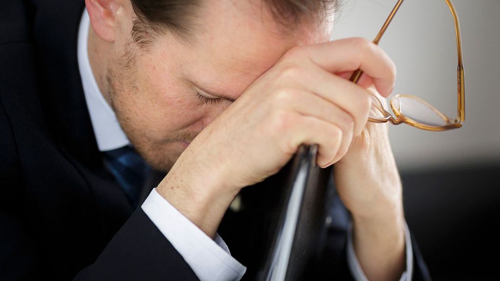 Overtaxing
Berlin, Germany - March 23: In this Photo Illustration about workload a man sitting at a desk exhausted on March 23, 2016 in Berlin, Germany. (Photo Illustration by Thomas Trutschel/Photothek via Getty Images)
Thomas Trutschel
Querformat, QF, Horizontal, Feature, Symbolfoto, Symbolbild, Symbol picture symbol image, Symbol, Symbole, Symbolisch, symbols, symbolic, Arbeit, Working, Arbeitsplatz, Workplace, Arbeitswelt, Berufsleben, Working environment, working life, Berufstaetigkeit, Occupation, Beschaeftigte, Employee, Arbeitsbedingungen, Working conditions, Arbeitsbelastung, workload, quota, task, curriculum, ueberlastet, overloaded, overtaxed, stressed, overtaxing, Ueberforderung, Ueberlastung, Ueberbeanspruchung, Ueberbelastung, Buero, Office, Einzelperson, Individual, Mann, Maennlich, Maennlicher, Men, Males, burn out, burnout, burn-out, Stress, ueberfordert, excessive demand, strain, overloading, Anzug