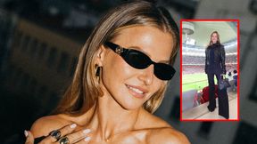 Lewandowska na trybunach. Jej spodnie przyciągały spojrzenia