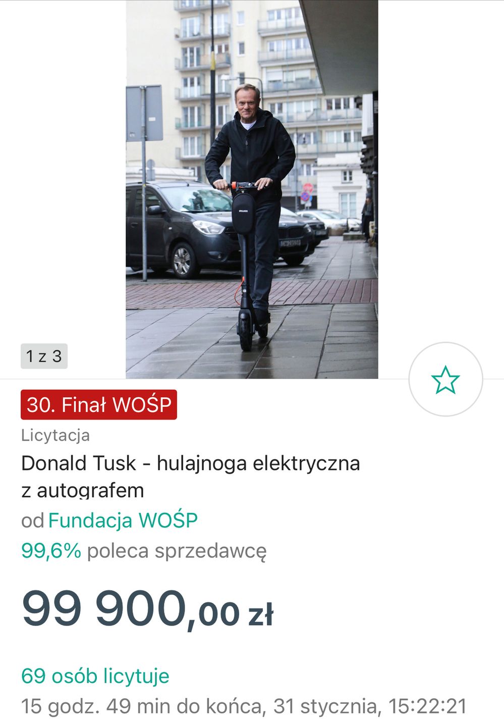 Donald Tusk – aukcja dla WOŚP