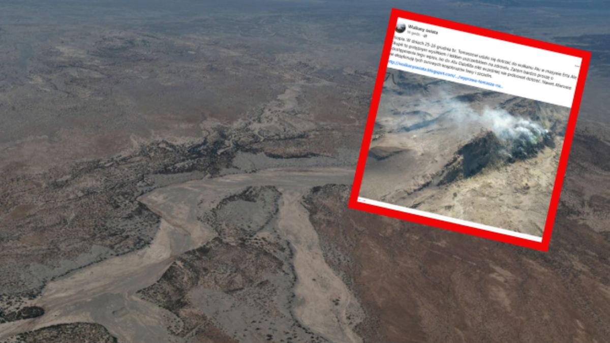 Pustynia Danakilska w Etiopii. Wulkan Alu