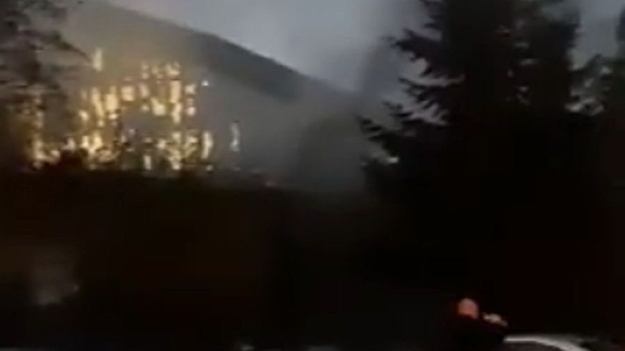 Pożar na Stadionie Zimowym w Sosnowcu