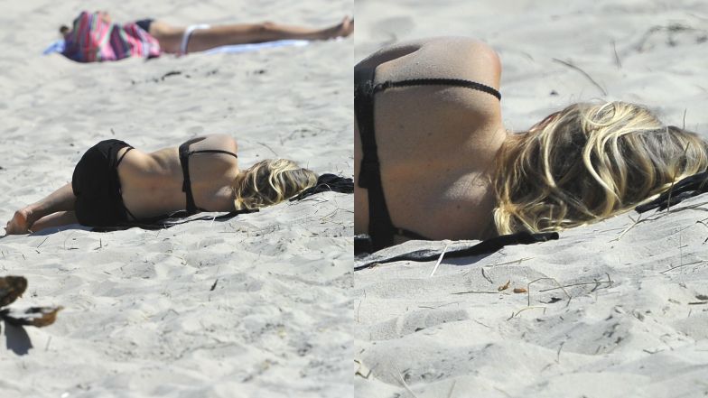 Marta Manowska śpi na plaży
