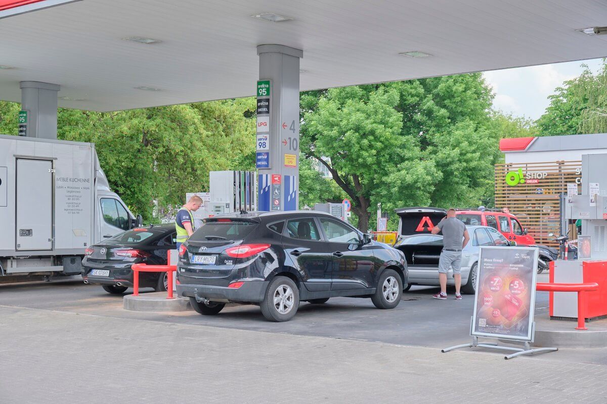 Protest kierowców na stacji paliw Orlen przy ul. Głębokiej w Lublinie