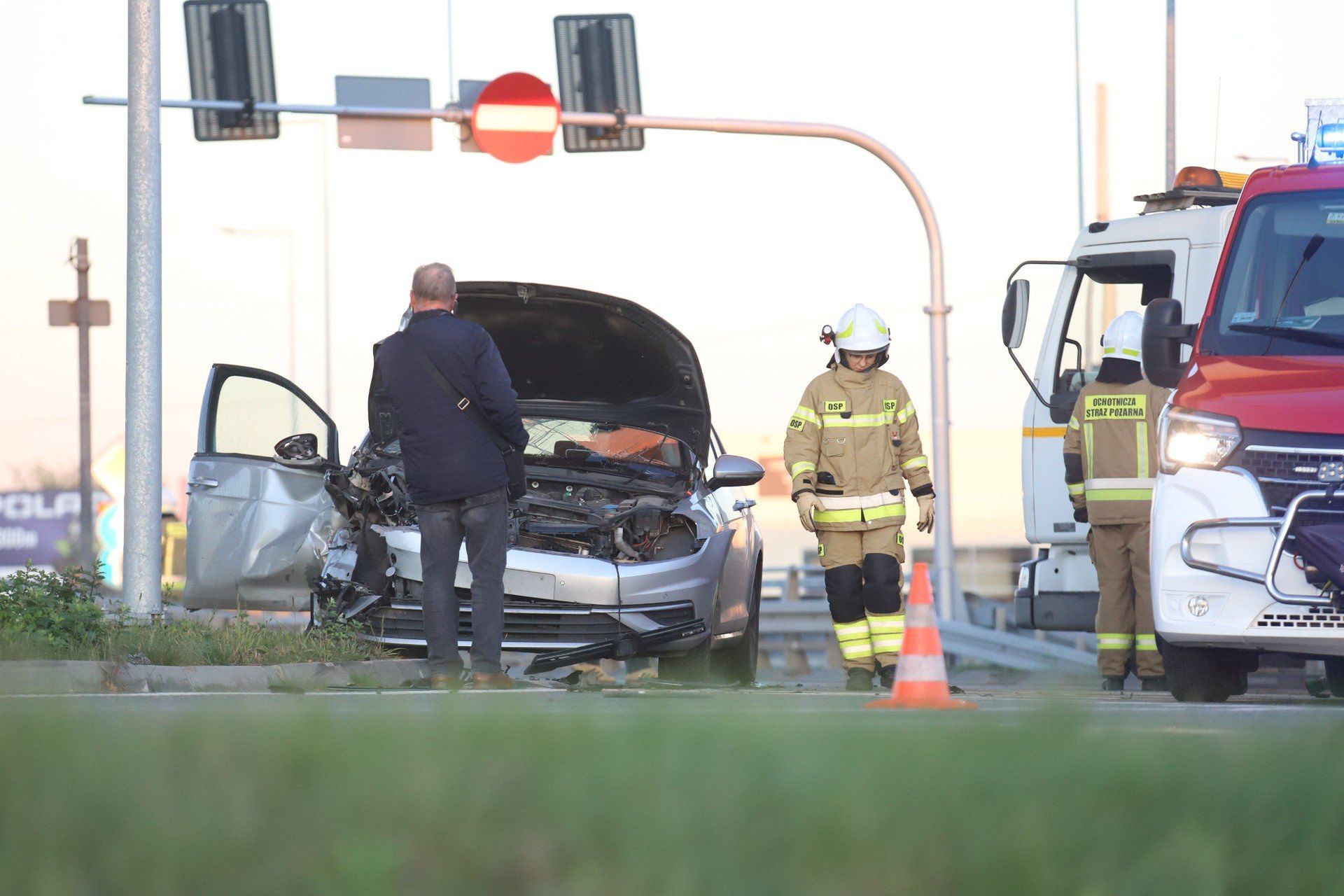 Wypadek przy Wschodniej Obwodnicy Wrocławia 6.11.2025