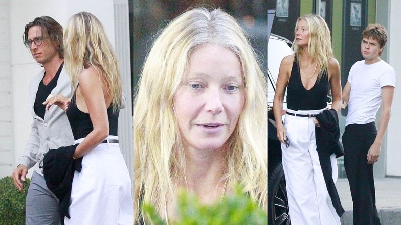 Wolna od makijażu Gwyneth Paltrow mknie do modnej knajpki w Beverly Hills. Towarzyszyli jej mąż i NASTOLETNI SYN (ZDJĘCIA)