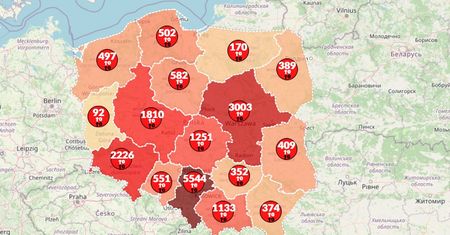 Koronawirus w Polsce. Mapa zakażeń pokazuje nierówną walkę w poszczególnych województwach