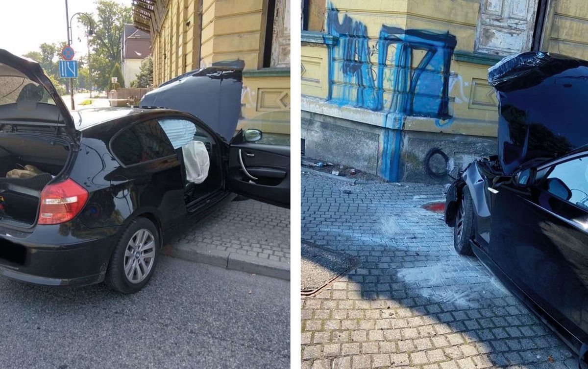 Kędzierzyn-Koźle. BMW wbiło się w kamienicę 