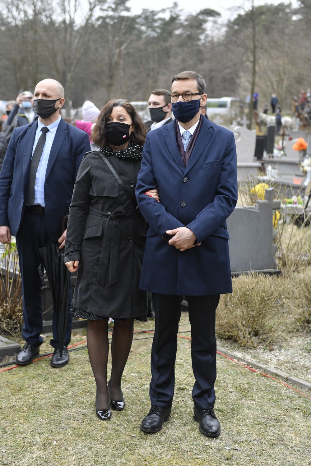 Mateusz Morawiecki z żoną na pogrzebie Krzysztofa Krawczyka
