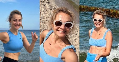 43-letnia Małgorzata Socha pluska się w morzu i eksponuje imponujący SZEŚCIOPAK. Forma życia? (ZDJĘCIA)