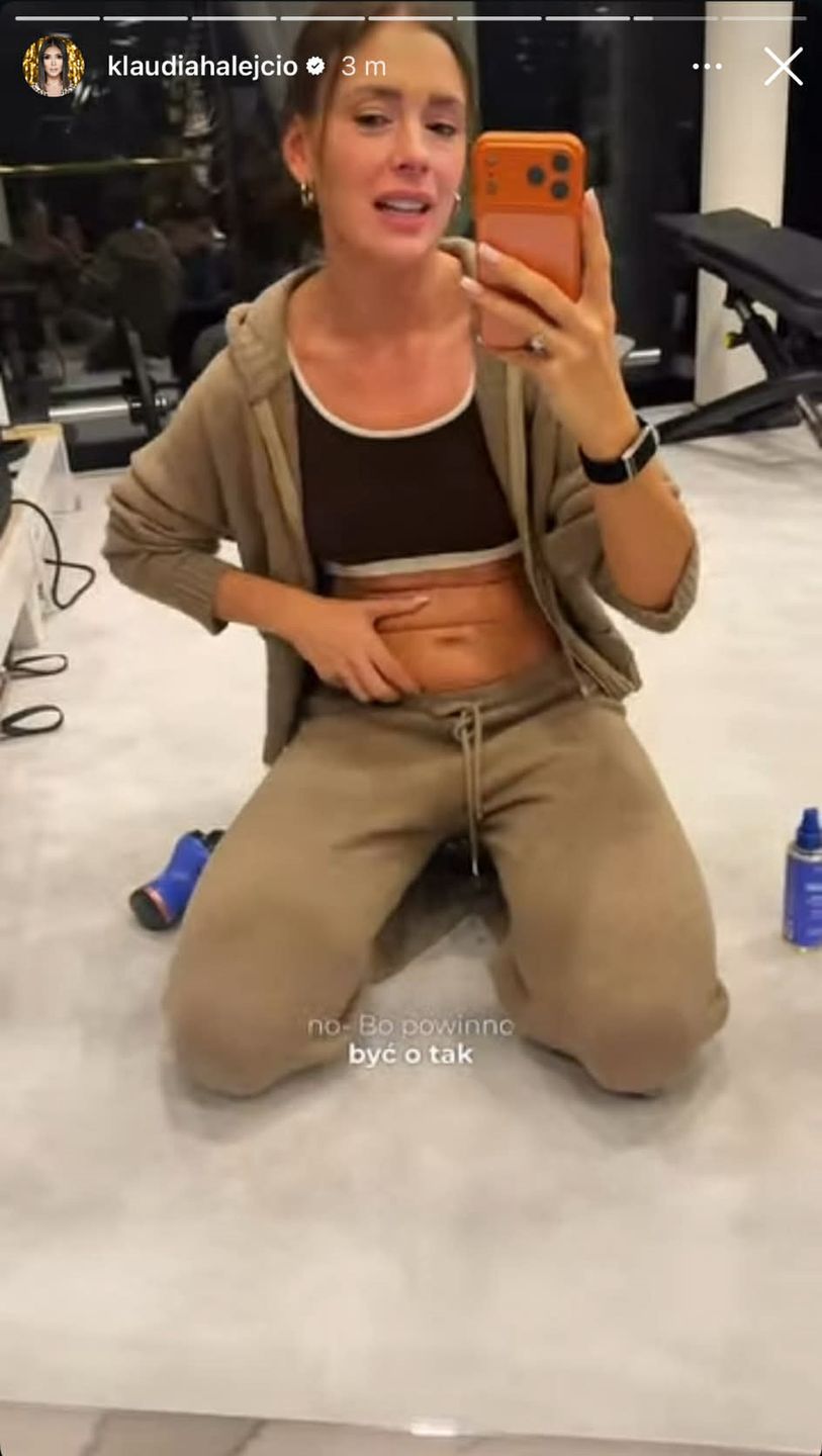 Klaudia Halejcio żali się na swój brzuch
