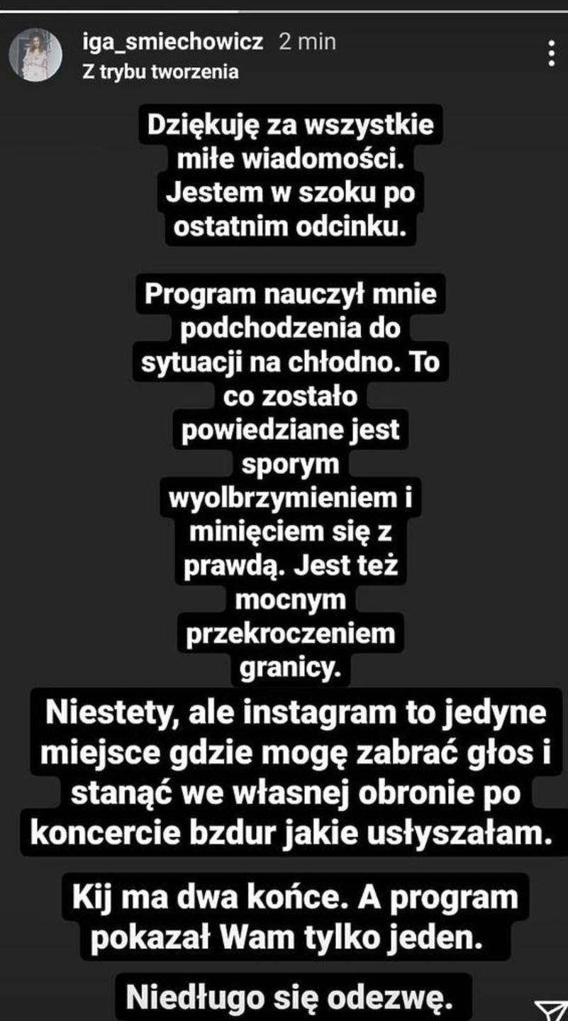 Iga ze "Ślubu od pierwszego wejrzenia" komentuje finał