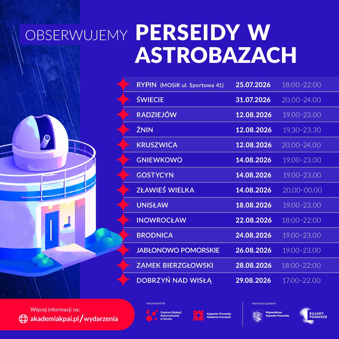 Wydarzenia będą odbywać się do końca sierpnia.