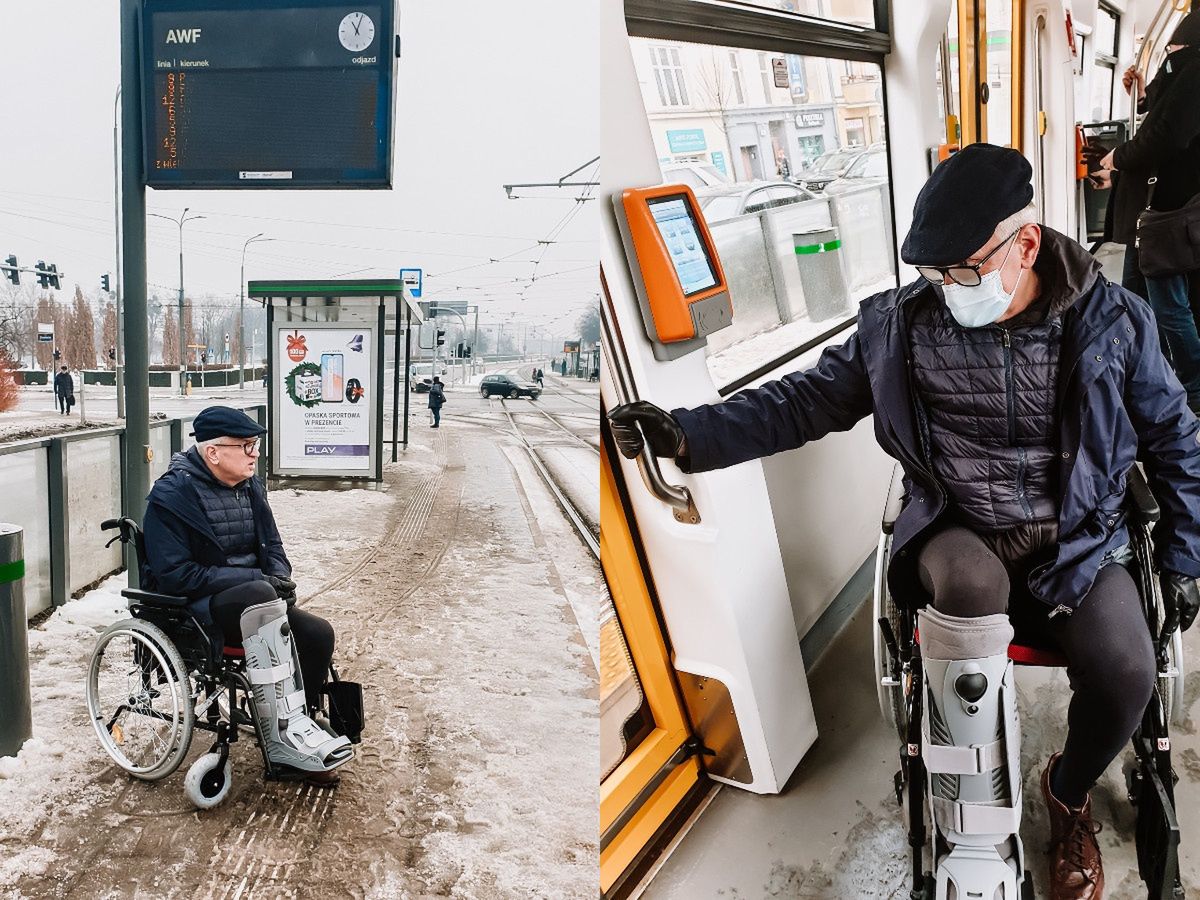 Prezydent Poznania złamał nogę. Jazdę na wózku inwalidzkim po mieście porównał do zawodów sportowych (źródło: facebook.com/PrezydentJaskowiak)