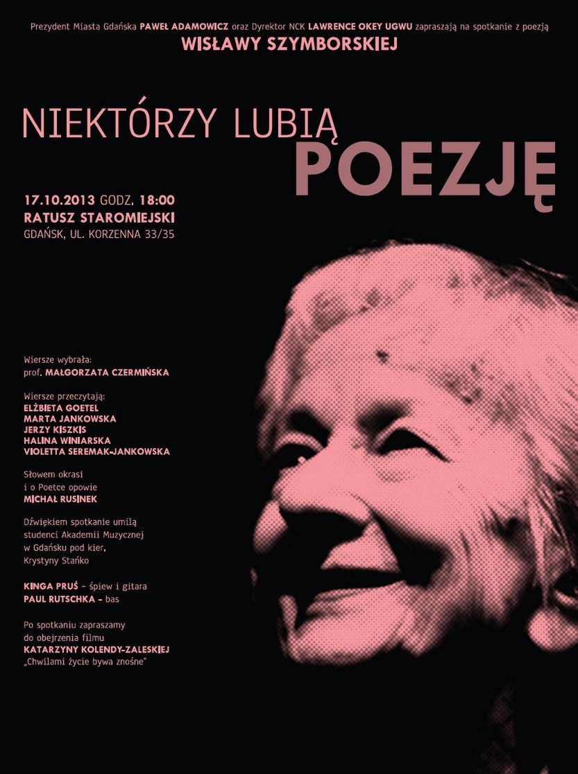 GDAŃSK: Niektórzy lubią poezję. Spotkanie z poezją Wisławy Szymborskiej