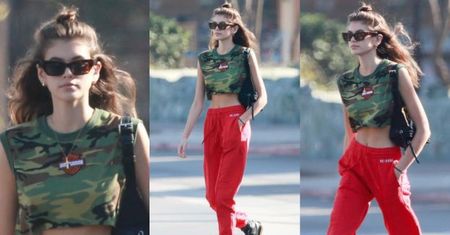 Chuda córka Cindy Crawford chwali się brzuchem