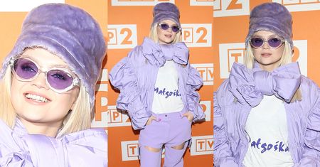 Margaret wita nowy rok z kokardą pod szyją