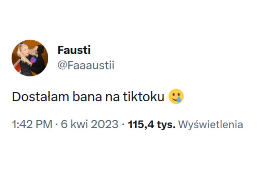 Fausti o banie na TikToku