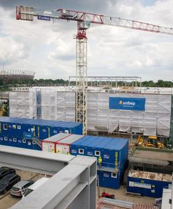 Warszawa. Trwa budowa Pracowni Przewrotu Kopernikańskiego. Gotowa stalowa konstrukcja