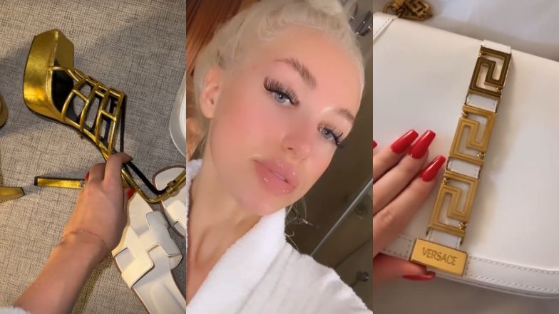 Caroline Derpienski chwali się dodatkami od Versace
