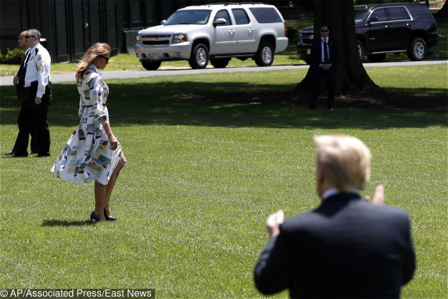 Melania Trump w zwiewnej sukience