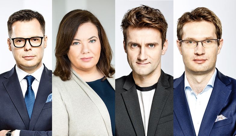 Na zdjęciu od lewej: prezes Jacek Świderski, <br>Elżbieta Bujniewicz-Belka (VP CFO), Michał Brański (VP Strategia Produktu),<br>Krzysztof Sierota (VP IT)