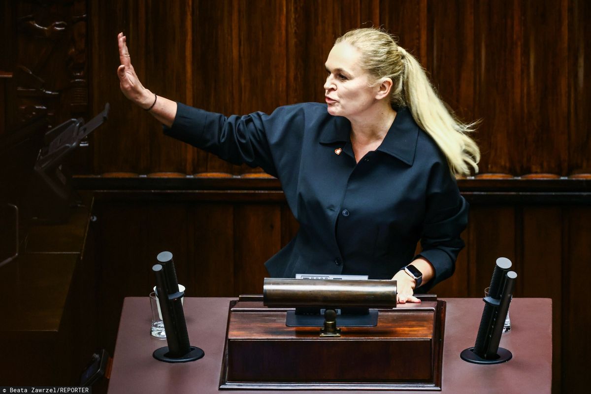 Minister edukacji Barbara Nowaka podczas posiedzenia Sejmu
