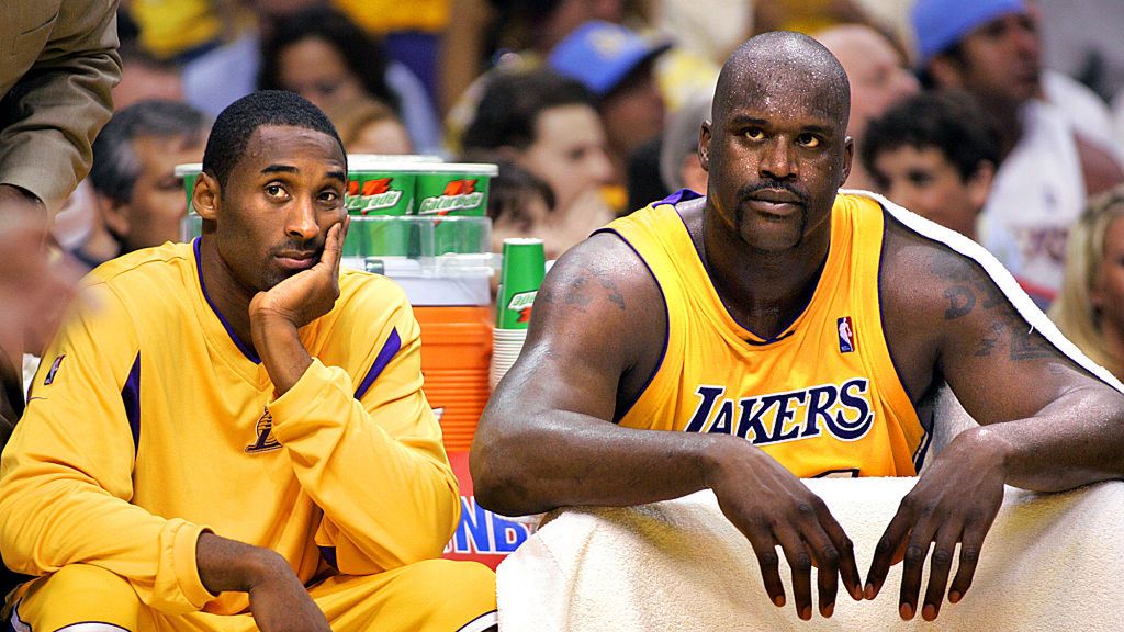 Na zdjęciu od lewej: Kobe Bryant i Shaquille O'Neal