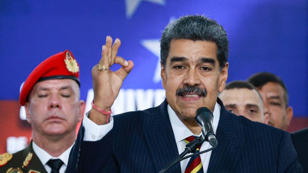 Nicolas Maduro Speaks Before The Supreme Tribunal Of Justice
CARACAS, VENEZUELA - AUGUST 9: President of Venezuela Nicolás Maduro speaks to the press after appearing before the electoral chamber of the Supreme Court of Justice during a press conference on August 9, 2024 in Caracas, Venezuela. Maduro was declared winner of the 2024 presidential election by the National Electoral Council while opposition leader Maria Corina Machado and candidate Edmundo Gonzalez claimed that the final result was not what Venezuelans decided during the election. (Photo by Jesus Vargas/Getty Images)
Jesus Vargas