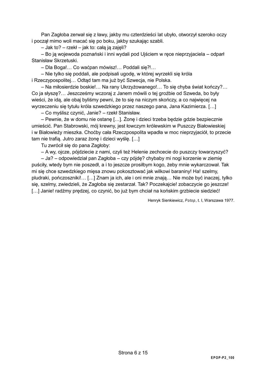 Matura 2024. J. polski. Arkusze CKE. Formuła 2015