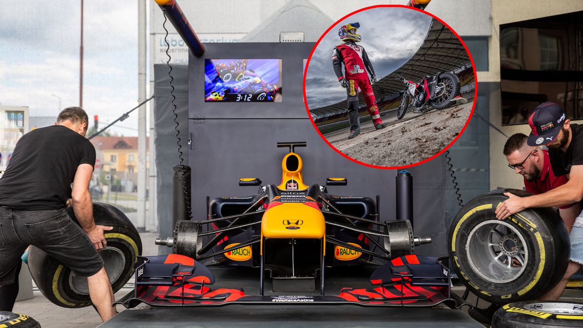 Materiały prasowe / Red Bull / Na zdjęciu: bolid Red Bull Racing, w kółku Maciej Janowski