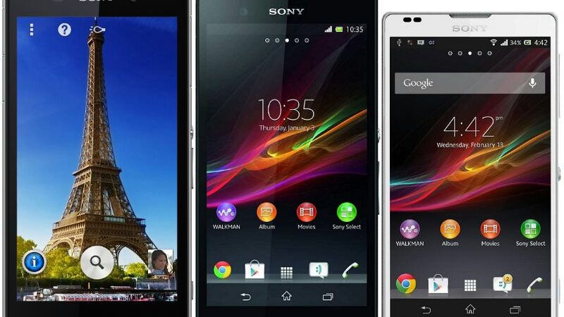 Xperia Honami obok Xperii Z i ZL, rozmiar wyznaczony na podstawie zdjęć prasowych
