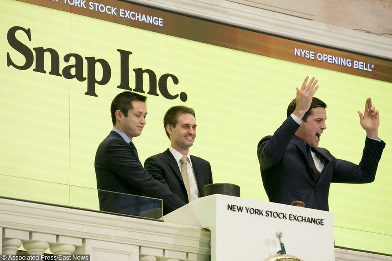Właściciele Snap Inc. podczas debiutu spółki na giełdzie w USA.