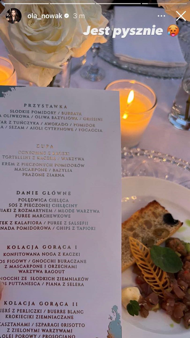 Ola Nowak pokazała menu