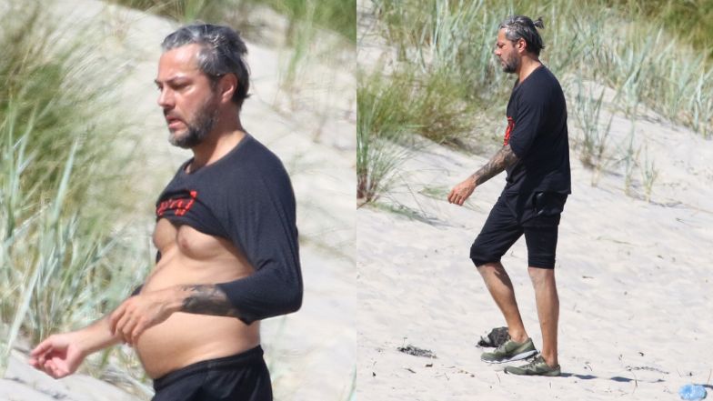 Oliwier Janiak trenuje na plaży