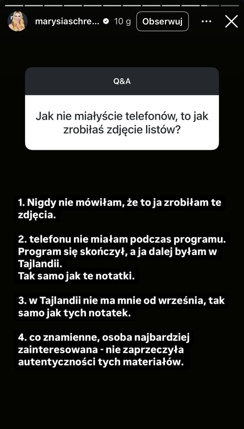Komentarz Marianny Schreiber 