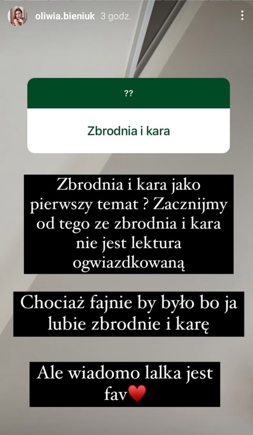 Oliwia Bieniuk rozprawia z fanami o maturze z języka polskiego