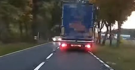 Był poranek. Nagle pojawił się przed ciężarówką. Nie miał szans