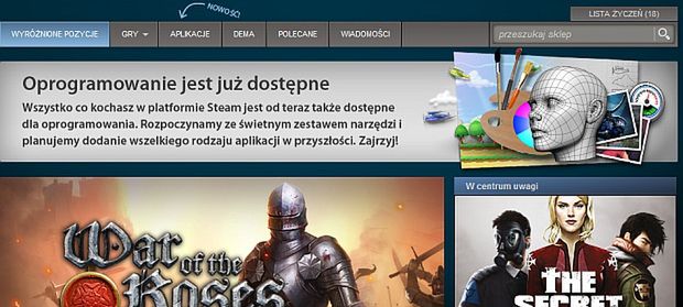 No i mamy oprogramowanie na Steamie