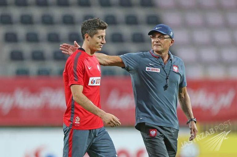Robert Lewandowski na meczu Polska Niemcy