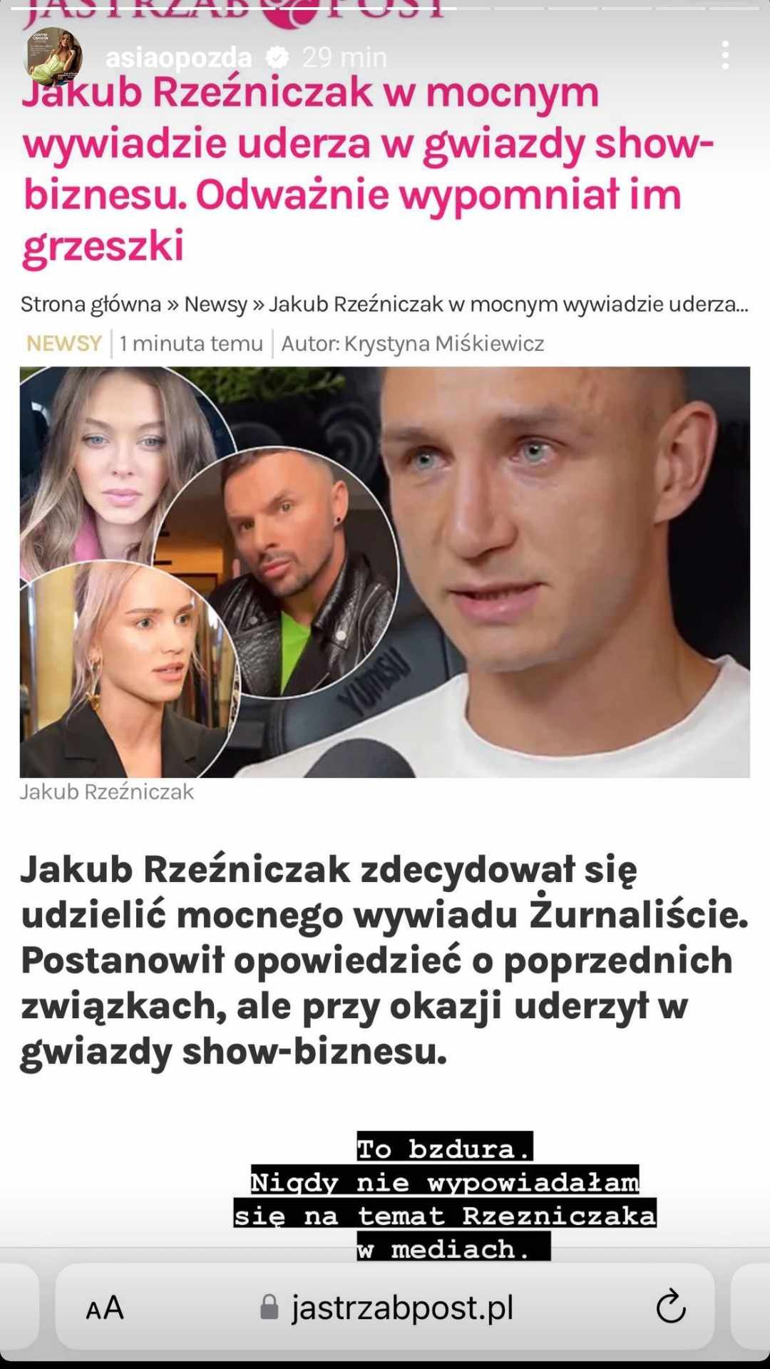 Joanna Opozda oświadczenie