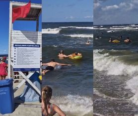 Przerażające nagranie z plaży w Stegnie. Ratownik był bezsilny