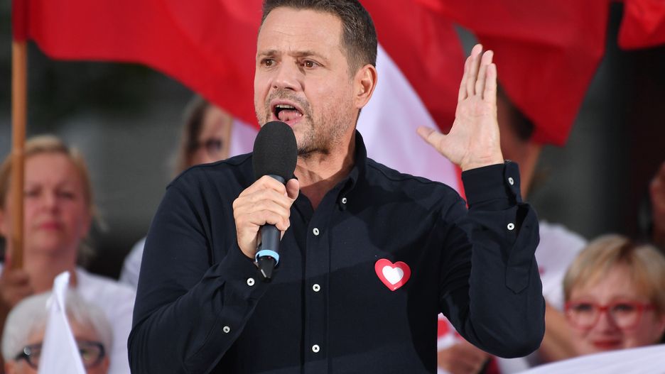 Rafał Trzaskowski podczas spotkania wyborczego w Lęborku