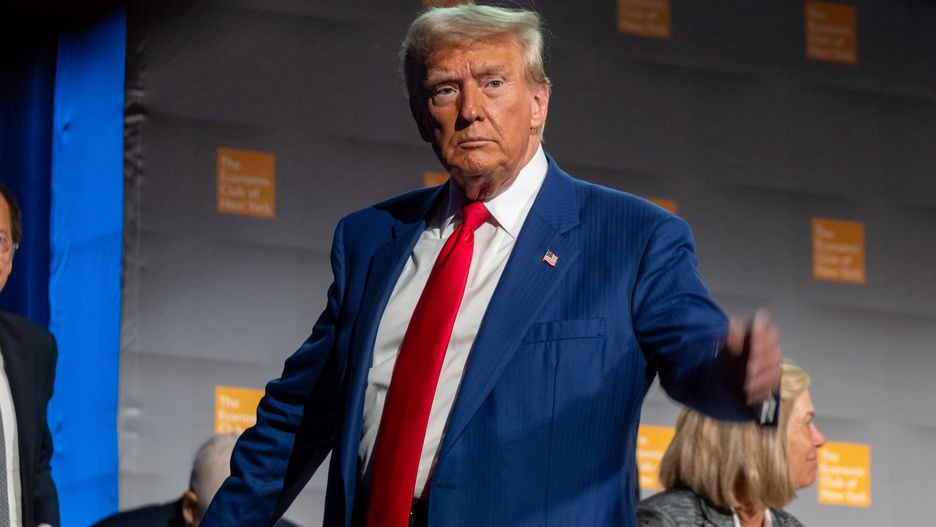 NEW YORK, NEW YORK—SEPTEMBER 05: Republican presidential nominee, former U.S. President Donald Trump addresses the Economic Club of New York at Cipriani's on September 5, 2024, in New York City. Vice President Kamala Harris and Trump are set to debate each other next week for the first time after their campaigns. (Photo by Spencer Platt/Getty Images)