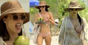 Alessandra Ambrosio rozkoszuje się mlekiem z kokosa