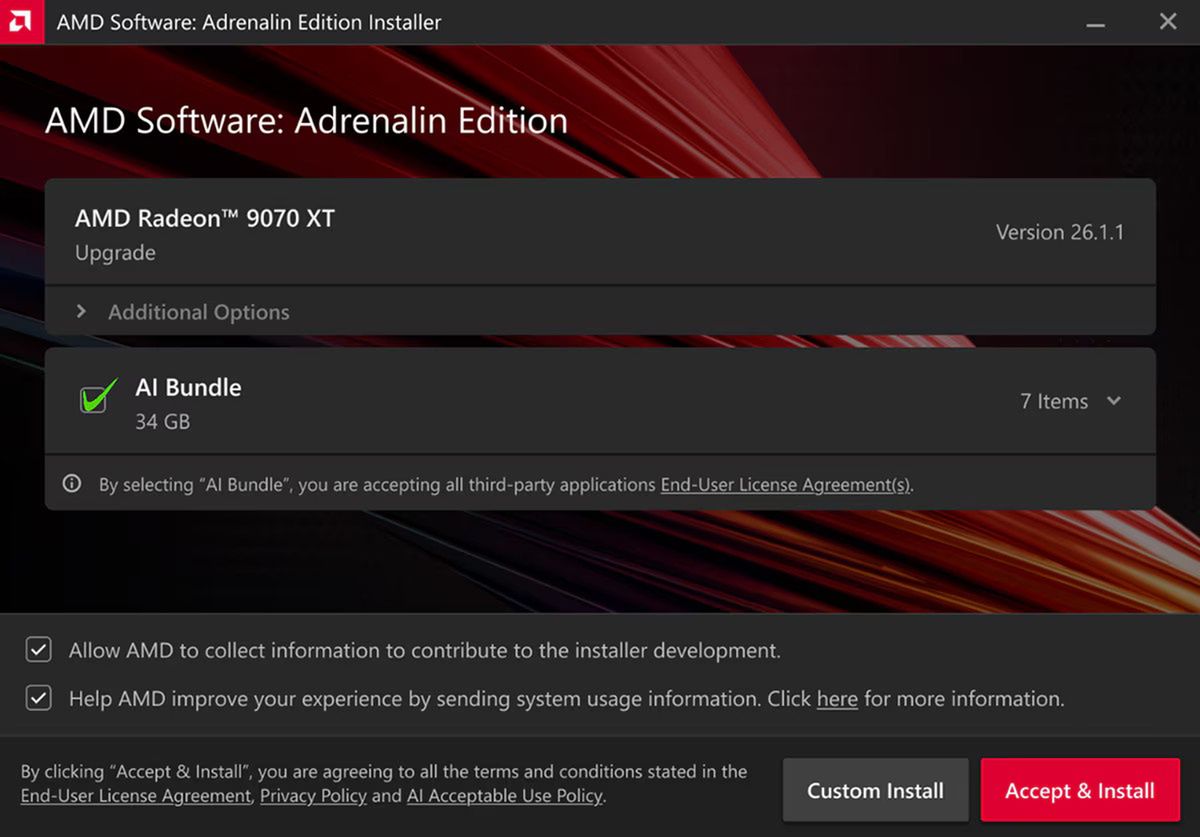 AMD Software: Adrenalin Edition z opcją AI Bundle