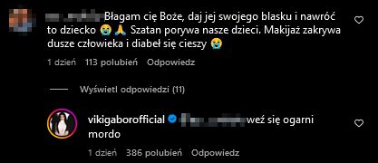 Viki Gabor odpowiada na przytyk fana