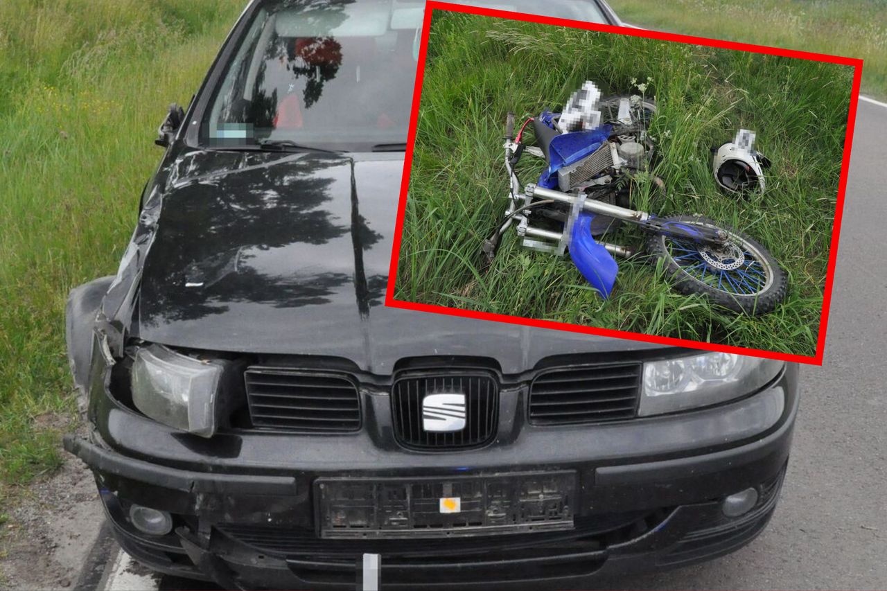 15-latek bez uprawnień na motocyklu. Tragiczny wypadek, lądował LPR