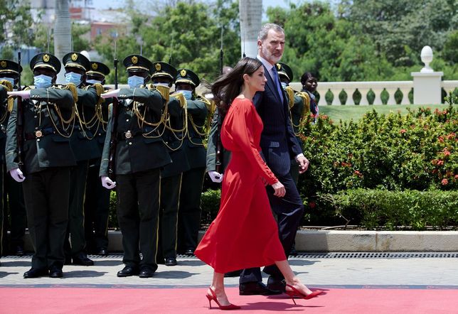 Visit To The National Assembly - Spanish Royals Visit AngolaLUANDA, ANGOLA - FEBRUARY 08: King Felipe VI of Spain and Queen Letizia of Spain attend a meeting with the President of the National Assembly, Carolina Cerqueira, and an act in the hemicycle on February 08, 2023 in Luanda, Angola. This is the first Official Trip of the Spanish Royals to a country in Sub-Saharan Africa. (Photo by Carlos Alvarez/Getty Images)Carlos Alvarezbestof, topix