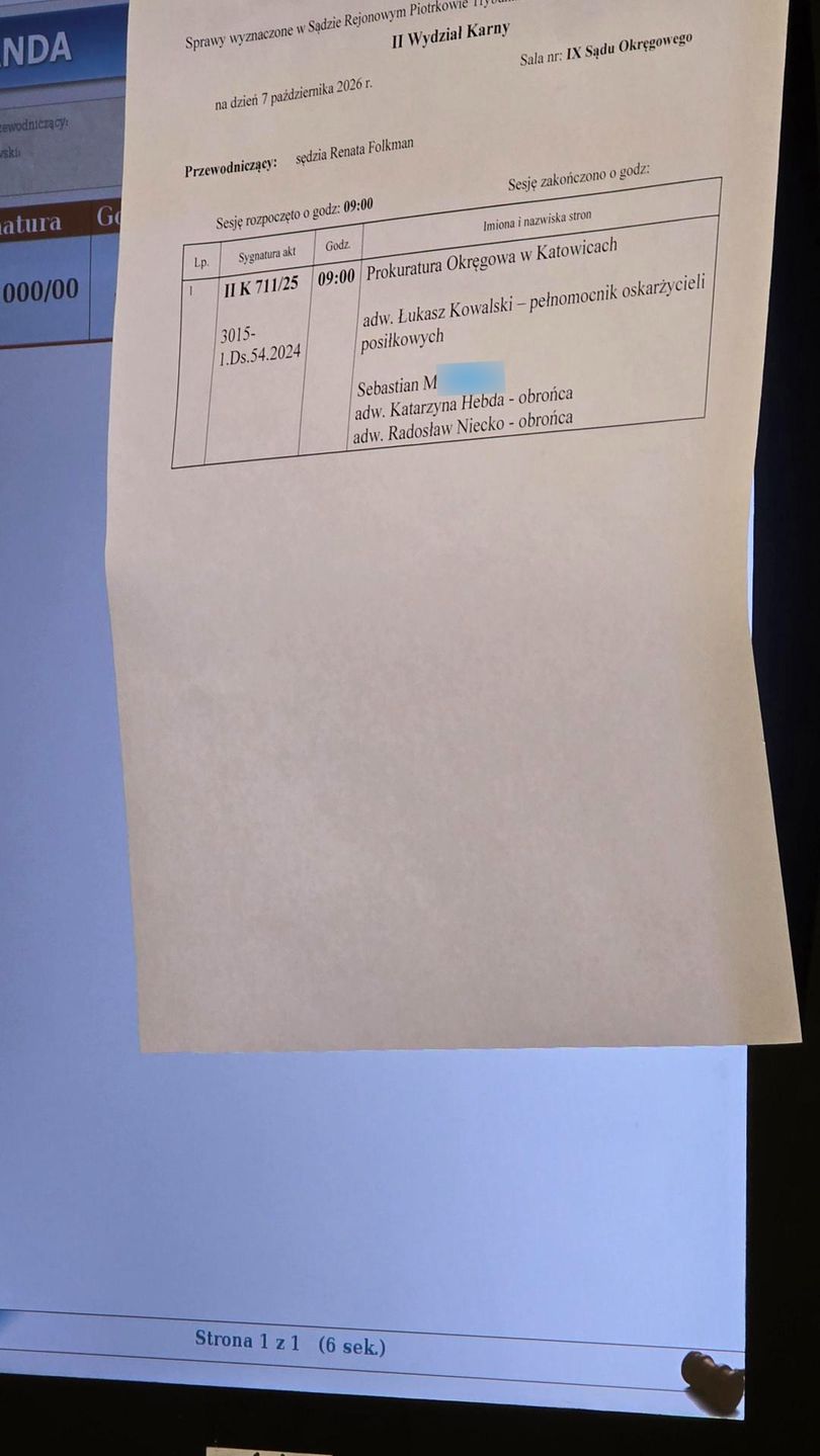 Mecenas Jakubowski nie będzie uczestniczył w mowach końcowych.