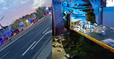 Niecodzienny wypadek w Toruniu. Cud, że nikomu nic się nie stało
